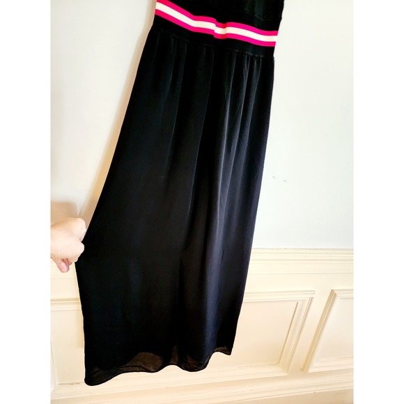 THEORY black 100% silk dress striped waistband long Size S - Picture 14 of 15